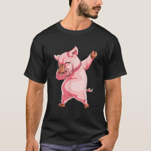 Camiseta Dabbing Pig T Shirt Dab Gift Engraçado Dance Piggy
