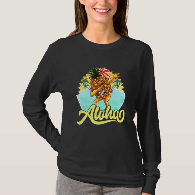Camiseta Dabbing Pineapple Aloha Hawaii Vacation (Frente)