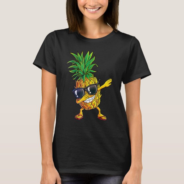 Camiseta Dabbing Pineapple Sunglass Aloha Beaches Hawaii (Frente)