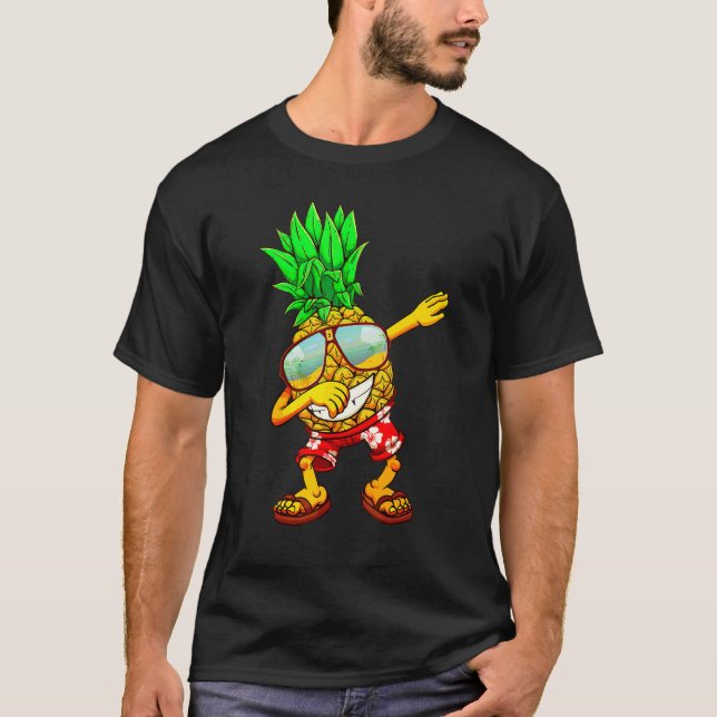 Camiseta Dabbing Pineapple Sunglass Aloha Beaches Hawaii (Frente)