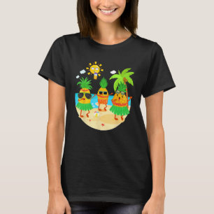 Camiseta Dabbing Pineapple Sunglass Hawaii Beach Palm Tre