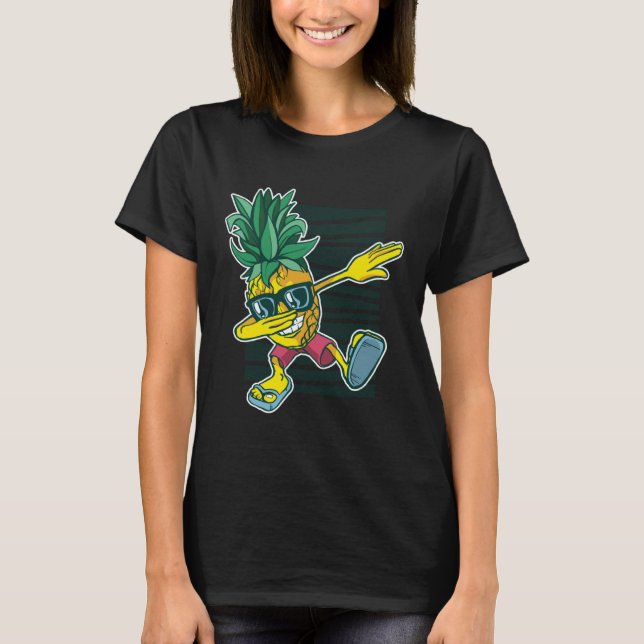 Camiseta Dabbing Pineapple Sunglasses Aloha Beaches Hawaii  (Frente)