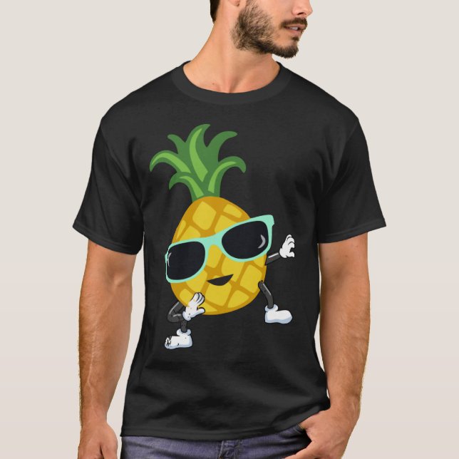 Camiseta Dabbing pineapple sunglasses pool party for men wo (Frente)