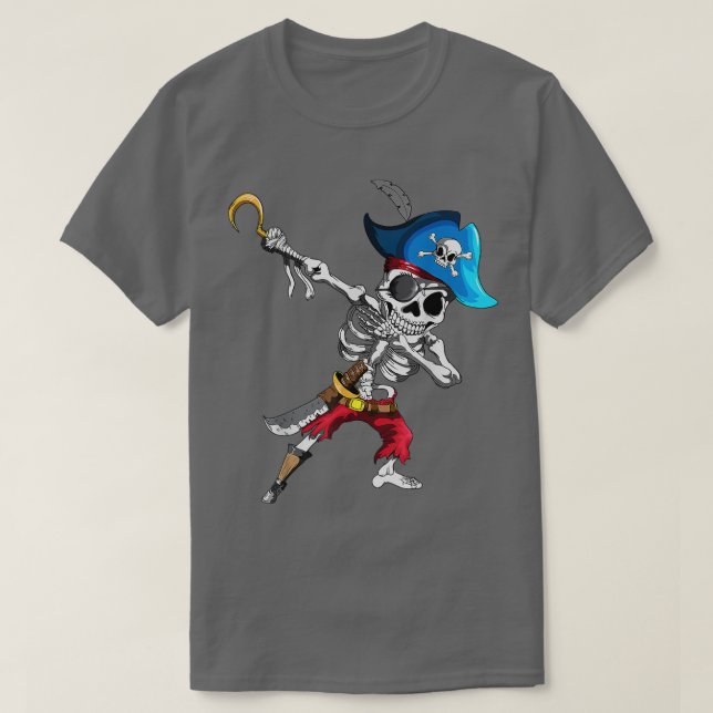 Camiseta Dabbing Pirates Skeleton Eye Flap Pirate Ship Hall (Frente do Design)