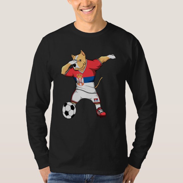 Camiseta Dabbing Pitbull Sérvia Soccer Fans Jersey Sérvio (Frente)
