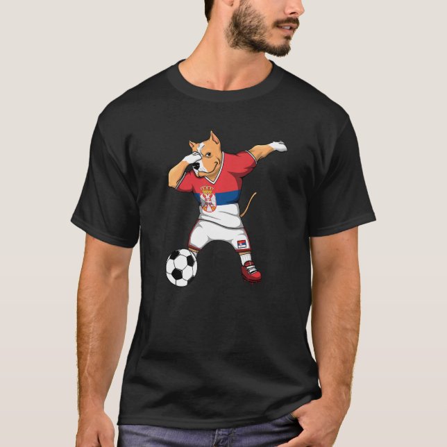 Camiseta Dabbing Pitbull Sérvia Torcedores de Futebol Camis (Frente)