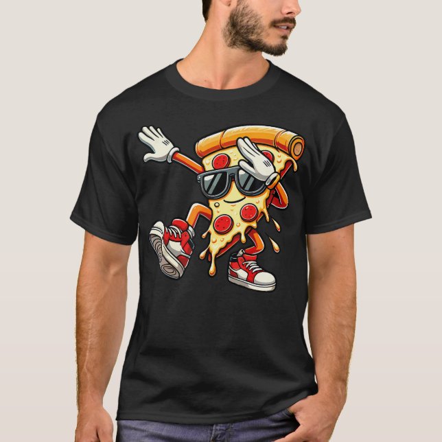 Camiseta Dabbing Pizza Slice Dance Pizza Toddler Boy Dancin (Frente)