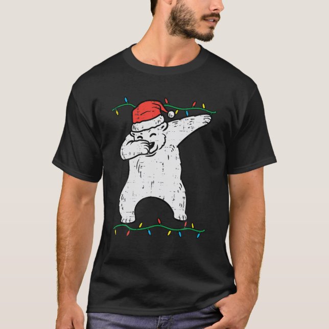 Camiseta Dabbing Polar Bear Dab Xmas Pjs Christmas Boys Kid (Frente)