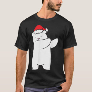 Camiseta Dabbing Polar Bear Santa Hat Christmas Hat Polar B