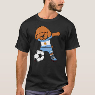 Camiseta Dabbing Poodle Dog Argentina Soccer Fans Jersey Fo