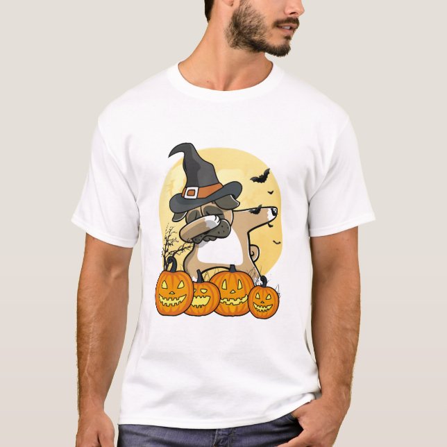 Camiseta Dabbing Pug Halloween (Frente)