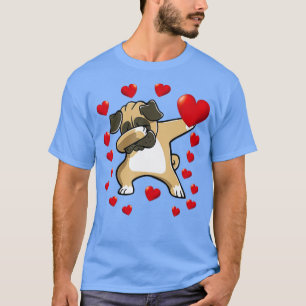 Camiseta Dabbing Pug Heart Dias de os namorados Garotos Ado