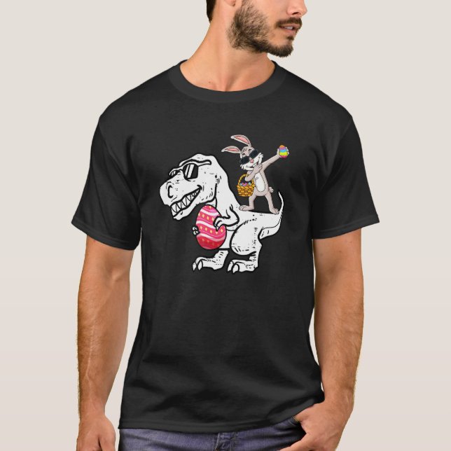Camiseta Dabbing Rabbit Day Dinossaur Dino Eggs Boys (Frente)