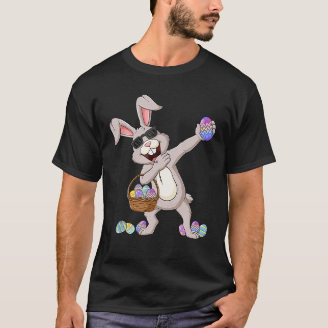 Camiseta Dabbing Rabbit Páscoa Day Ovos Dab Rapazes Meninas (Frente)