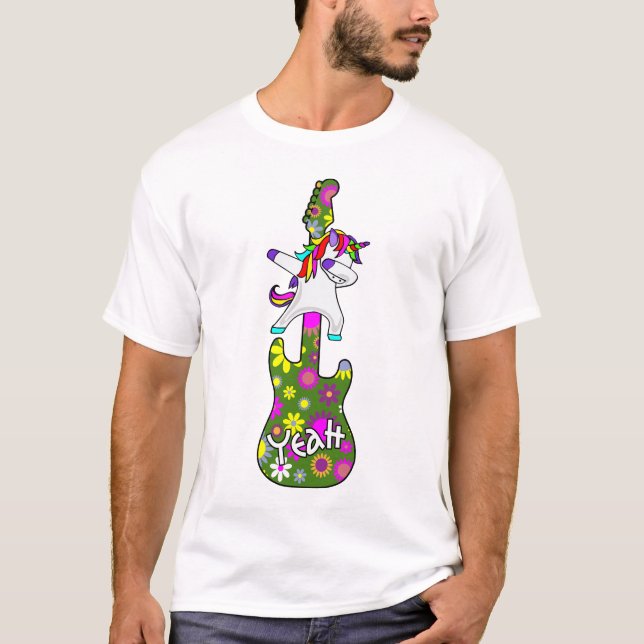 Camiseta Dabbing Rainbow Unicorn - Violão Sim (Frente)