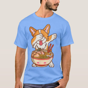 Camiseta Dabbing Ramen Anime Funny Noodles Kawaii Dog Japa