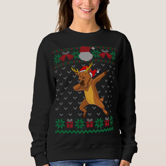 Camiseta Dabbing Reindeer, doce doce doce de Natal (Frente)