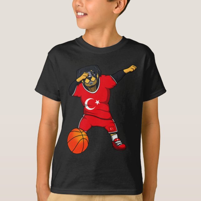 Camiseta Dabbing Rottweiler Peru Jersey Turco Esboço Fa (Frente)