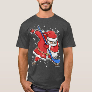 Camiseta Dabbing Santa Christmas Ice Hockey Player Cool XMa