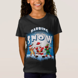 Camiseta Dabbing Santa Claus Elf Reindeer na Praça de Natal
