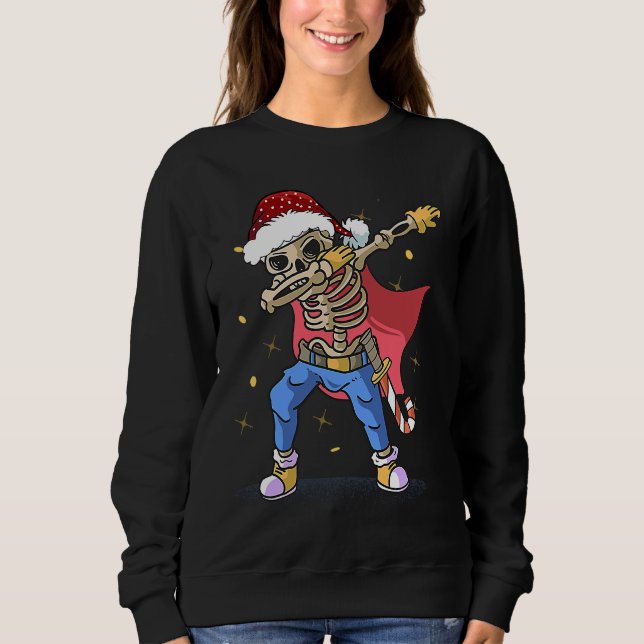 Camiseta Dabbing Santa Skeleton christmas  for men boy Chri (Frente)
