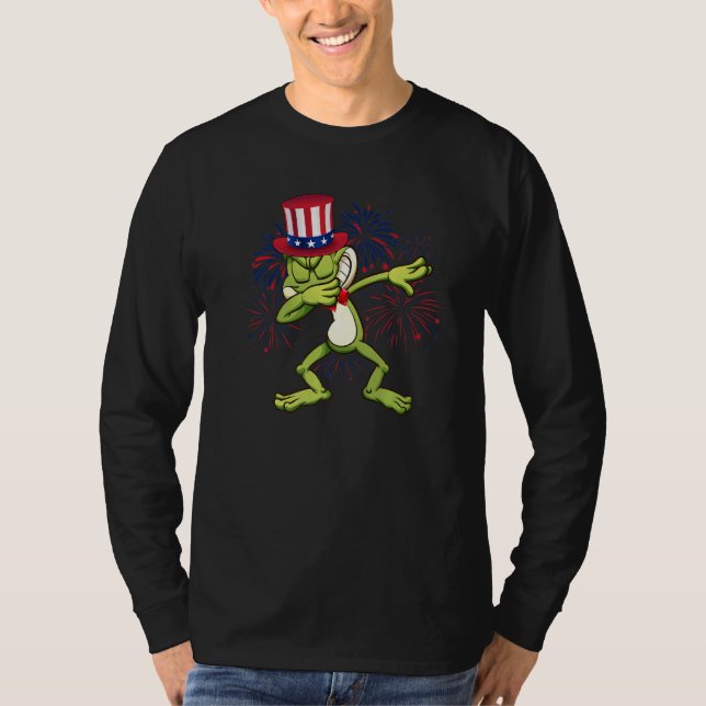 Camiseta Dabbing Sapo & tio Sam Hat American Flag 4th Of (Frente)