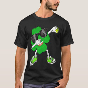 Camiseta Dabbing Shamrock e Bola de Tênis Dia de São Patríc