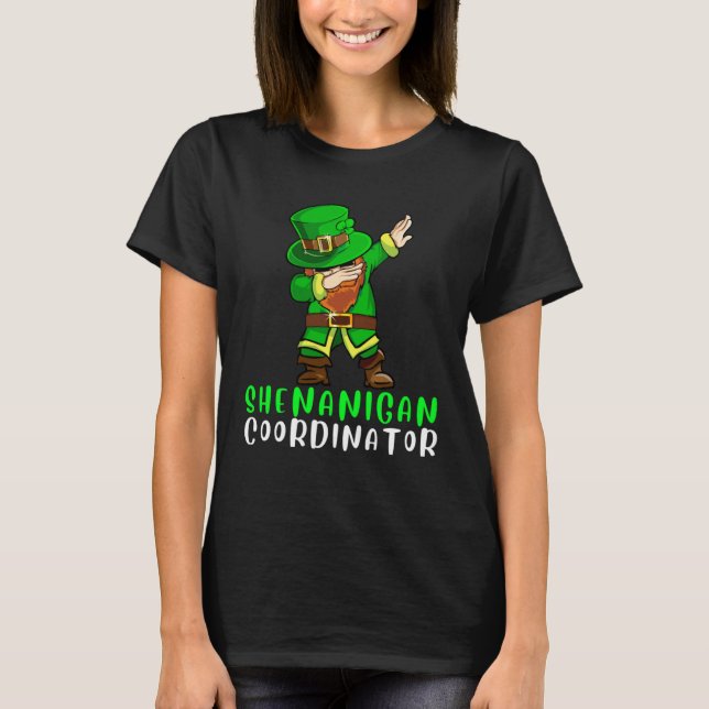 Camiseta Dabbing Shamrock Shenanigans Leprechaun Unicorn Gn (Frente)