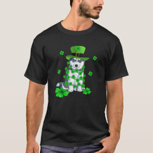 Camiseta Dabbing Siberian Husky Dia de São Patrício