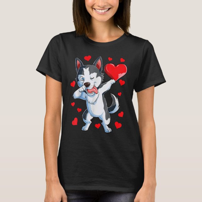 Camiseta Dabbing Siberian Husky Heart Boys L (Frente)
