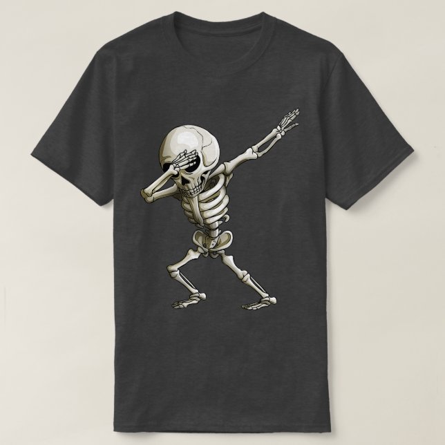 Camiseta Dabbing Skeleton Art Funny Jolly Roger Halloween K (Frente do Design)