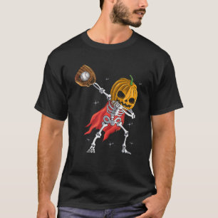 Camiseta Dabbing Skeleton Baseball Roupa Halloween Boys K