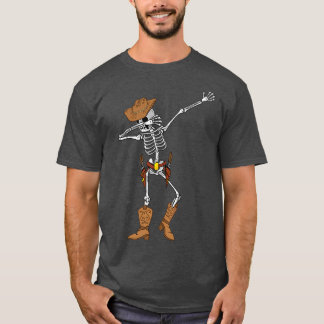 Camiseta Dabbing Skeleton Cowboy Engraçado Cowboy Skeleton 