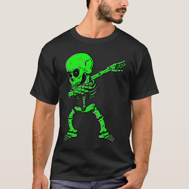 Camiseta Dabbing Skeleton  Dab Dance Skeleton Costume Hallo (Frente)