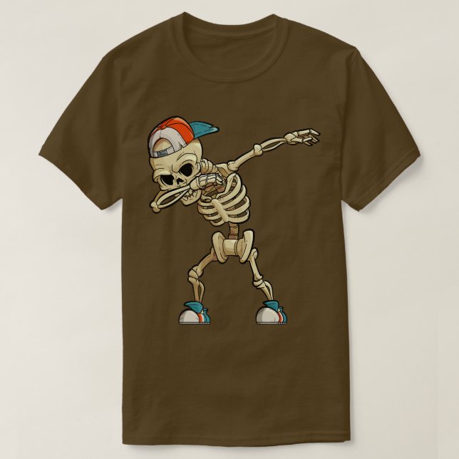 Camiseta Dabbing Skeleton Funny Dab Kids  (Frente do Design)