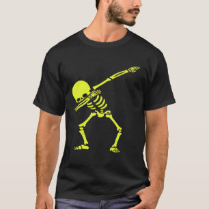 Camiseta Dabbing Skeleton Halloween Radioative Skeleton