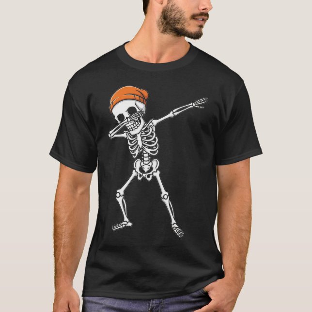 Camiseta Dabbing Skeleton Halloween Rib Cage Dab (Frente)
