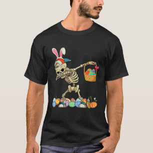 Camiseta Dabbing Skeleton Hanging Easter Egg Basket Happy E