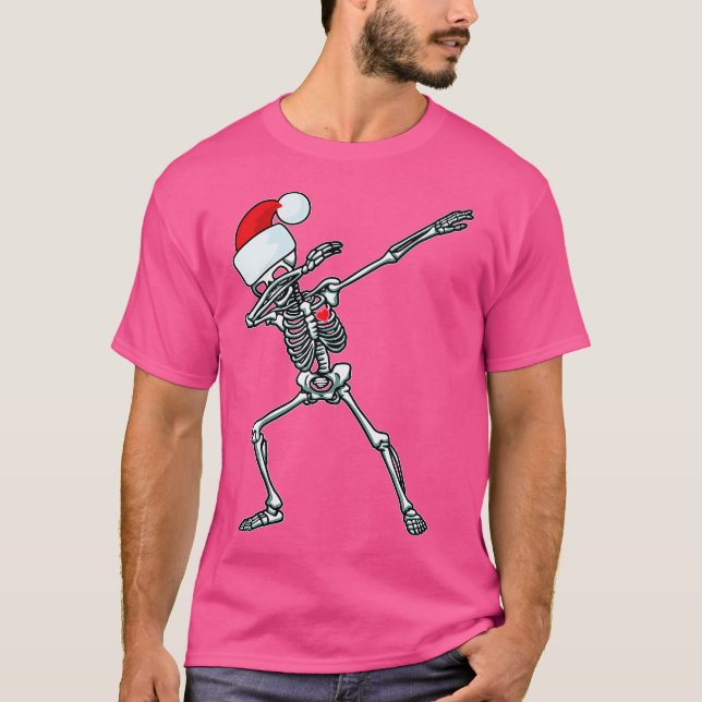 Camiseta Dabbing Skeleton Papais noeis de Natal Hip Hop Sku (Frente)