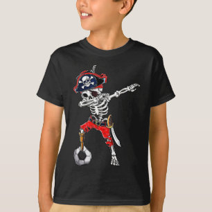 Camiseta Dabbing Skeleton Pirate E Soccer Ll Halloween Co