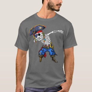 Camiseta Dabbing Skeleton Pirate Halloween Costume para Cri