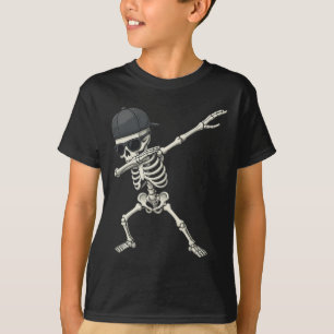 Camiseta Dabbing Skeleton Pirate Halloween Kids Jolly Roger