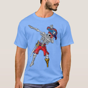 Camiseta Dabbing Skeleton Pirate T Halloween Crianças Homen