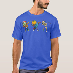 Camiseta Dabbing Skeleton Pumpkin Design Gift Engraçado Hal