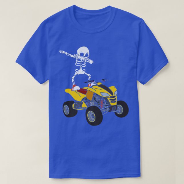 Camiseta Dabbing Skeleton Quad Bike Rider Dab Skeleton Bike (Frente do Design)