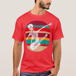 Camiseta Dabbing Skeleton Rock & Roll Acoustic Guitar Music