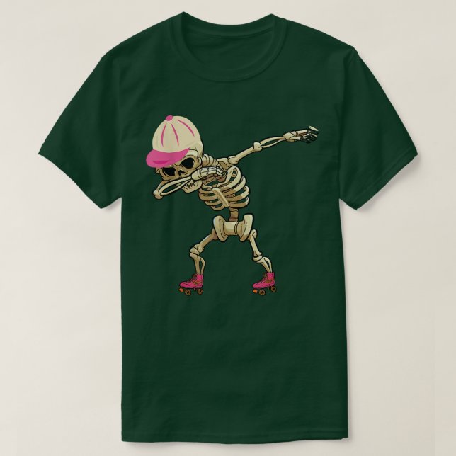 Camiseta Dabbing Skeleton Roller Skates Roller Skype Skyx I (Frente do Design)