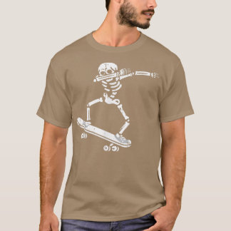 Camiseta Dabbing Skeleton Skateboard Costume Funny Hallowee
