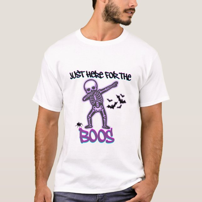 Camiseta Dabbing Skeleton - Só aqui para os Boos (Frente)