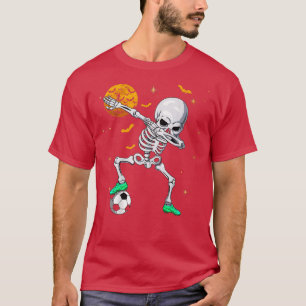 Camiseta Dabbing Skeleton Soccer Halloween Boys Girls Kids